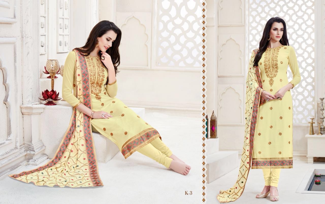 Krina By Only Trendz K-1 To K-6 Series Designer Beautiful Fancy Stylish Colorful Party Wear & Occasional Wear Georgette Embroidered Dresses At Wholesale Price