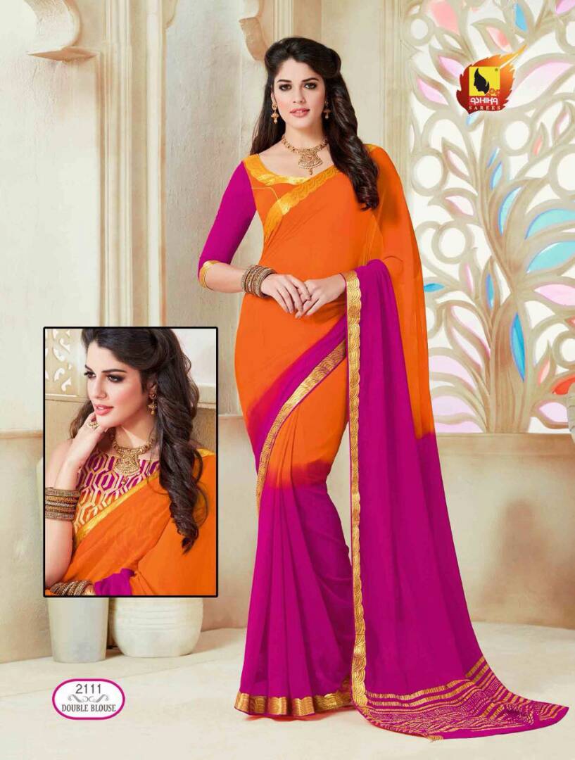 Kumkum 2111 To 2126 Series By Ashika Sarees Beautiful Colorful Stylish Fancy Pretty Party Wear Casual Wear Occasional Wear Printed Chiffon Sarees At Wholesale Price