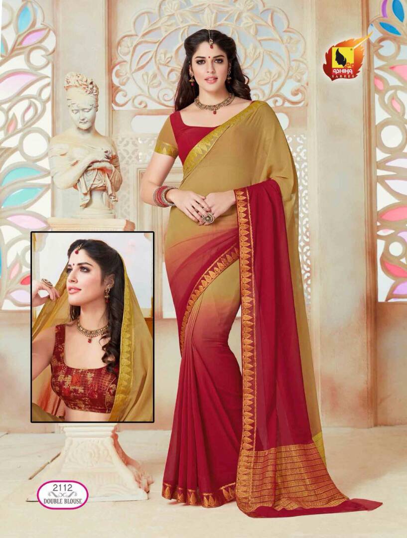 Kumkum 2111 To 2126 Series By Ashika Sarees Beautiful Colorful Stylish Fancy Pretty Party Wear Casual Wear Occasional Wear Printed Chiffon Sarees At Wholesale Price