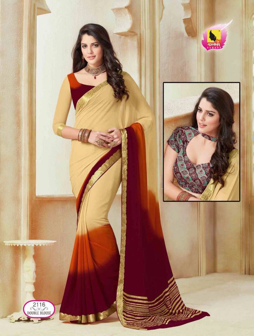 Kumkum 2111 To 2126 Series By Ashika Sarees Beautiful Colorful Stylish Fancy Pretty Party Wear Casual Wear Occasional Wear Printed Chiffon Sarees At Wholesale Price