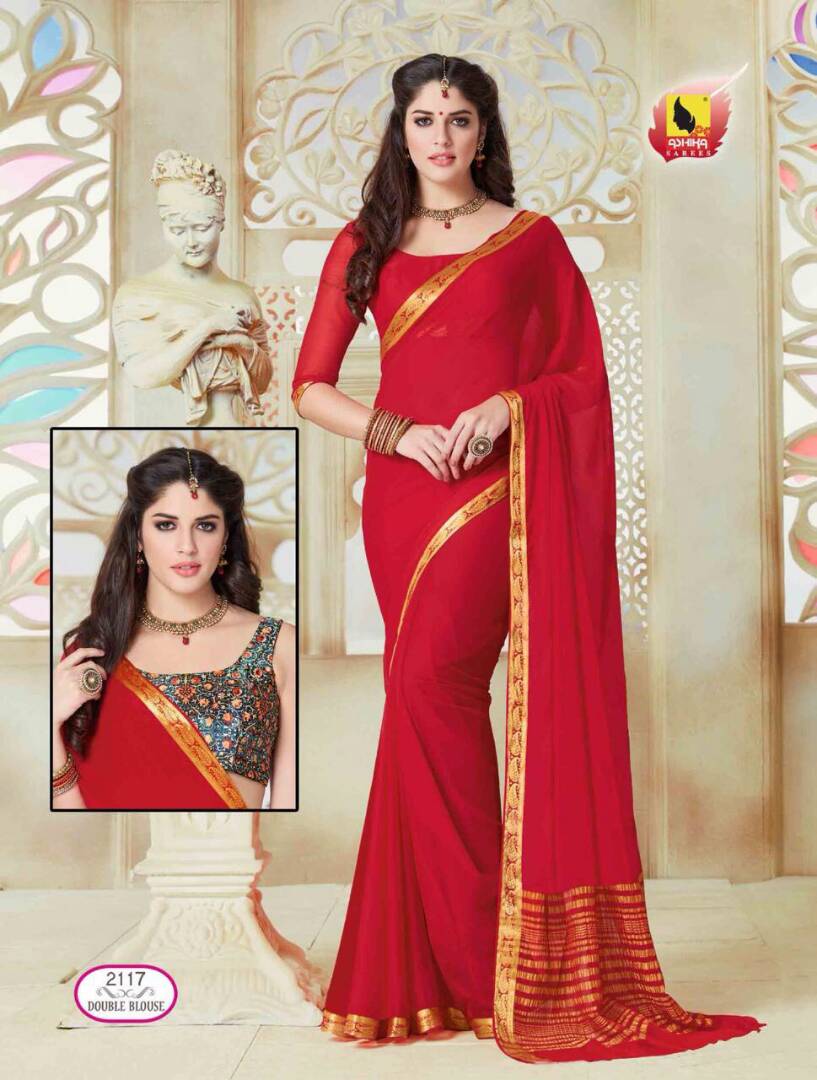 Kumkum 2111 To 2126 Series By Ashika Sarees Beautiful Colorful Stylish Fancy Pretty Party Wear Casual Wear Occasional Wear Printed Chiffon Sarees At Wholesale Price