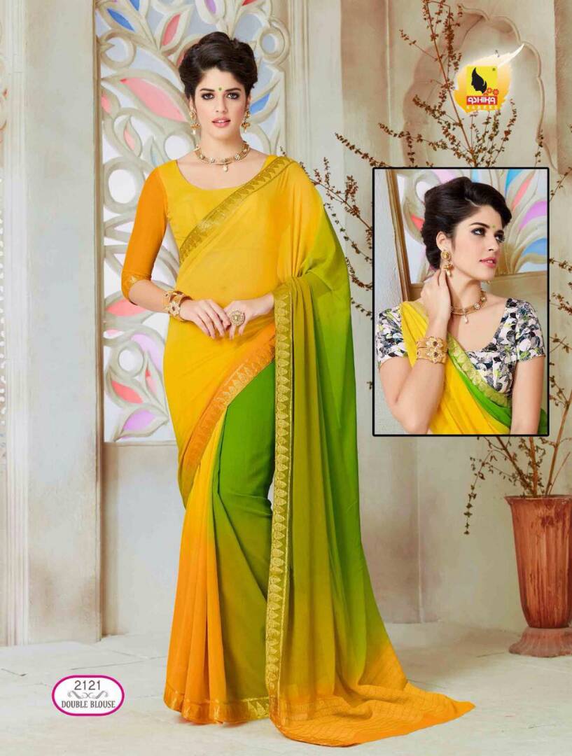 Kumkum 2111 To 2126 Series By Ashika Sarees Beautiful Colorful Stylish Fancy Pretty Party Wear Casual Wear Occasional Wear Printed Chiffon Sarees At Wholesale Price