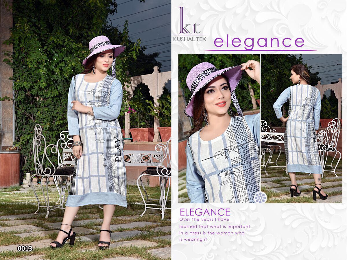 Kween By Kushal Tex 0010 To 0019 Series Beautiful Designer Colorful Fancy Casual Wear & Ready To Wear Cotton Slub Printed Kurtis At Wholesale Price