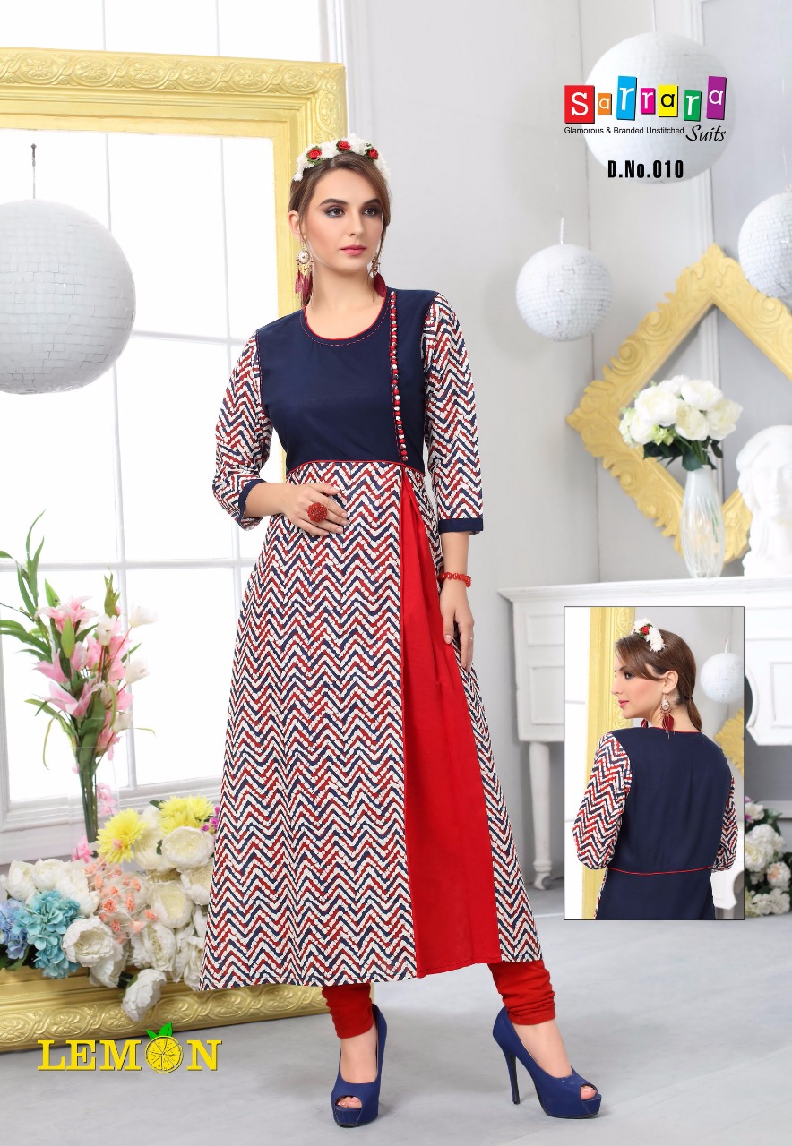 Lemon By Sarrara 001 To 010 Series Colorful Beautiful Stylish Fancy Casual Wear & Ethnic Wear Rayon Printed Kurtis At Wholesale Price