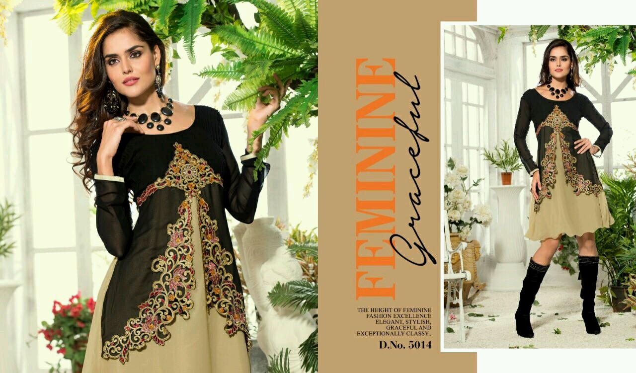 Levisha 5013 To 5022 Series By M.pankaj Fashion Western Beautiful Stylish Designer Embroidered Party Wear Georgette Kurtis At Wholesale Price