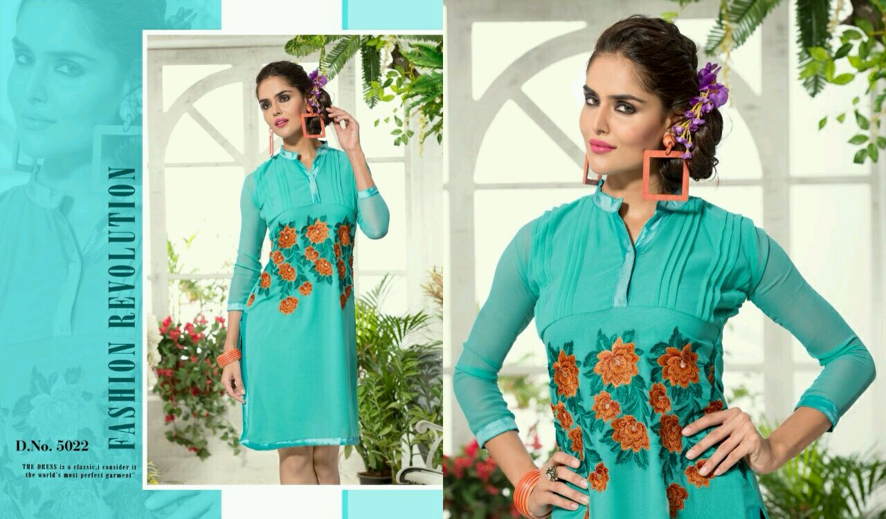 Levisha 5013 To 5022 Series By M.pankaj Fashion Western Beautiful Stylish Designer Embroidered Party Wear Georgette Kurtis At Wholesale Price