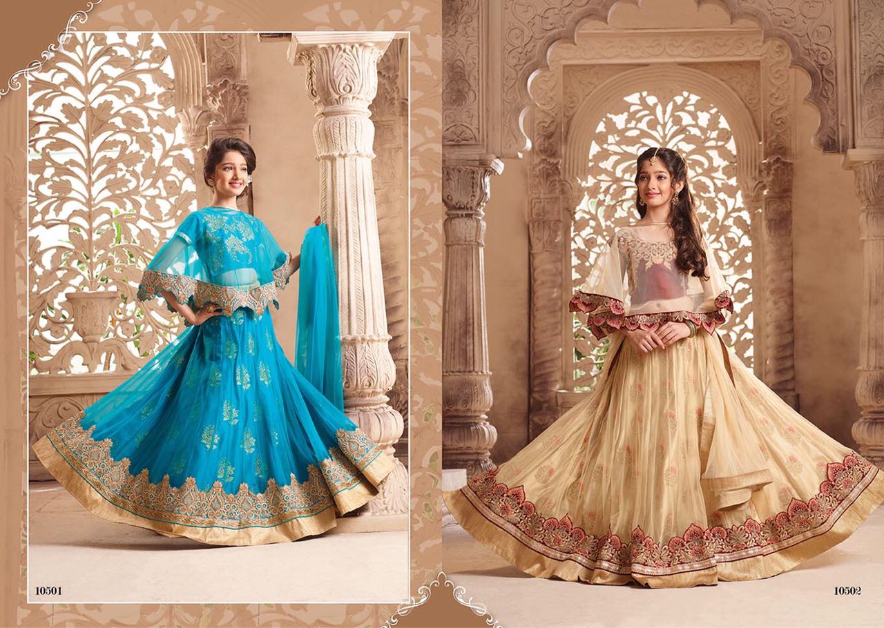 Little Star By Riddhoo Fashion 10501 To 10508 Series Beautiful Colorful Fancy Party Wear & Occasional Wear Georgette Lehengas At Wholesale Price