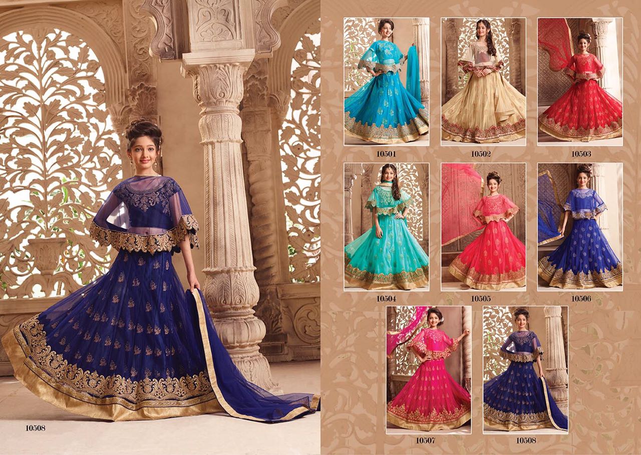 Little Star By Riddhoo Fashion 10501 To 10508 Series Beautiful Colorful Fancy Party Wear & Occasional Wear Georgette Lehengas At Wholesale Price