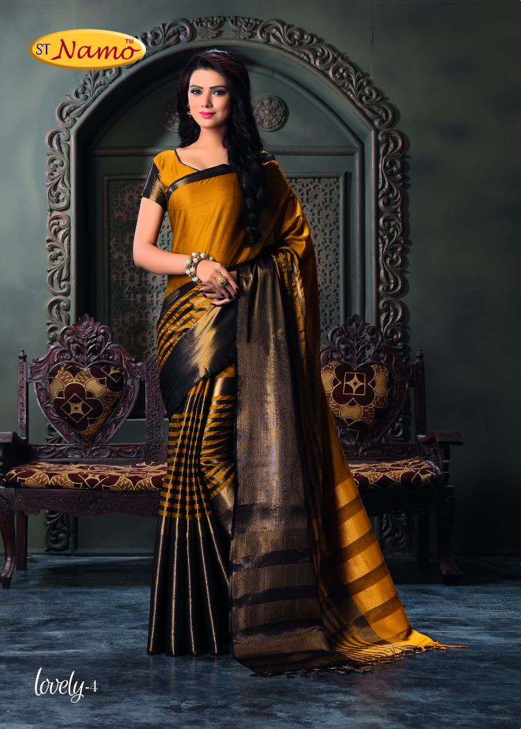 Lovely By St Namo 01 To 09 Series Stylish Beautiful Fancy Colorful Traditional Wear & Occasional Wear Cotton Silk Printed Sarees At Wholesale Price