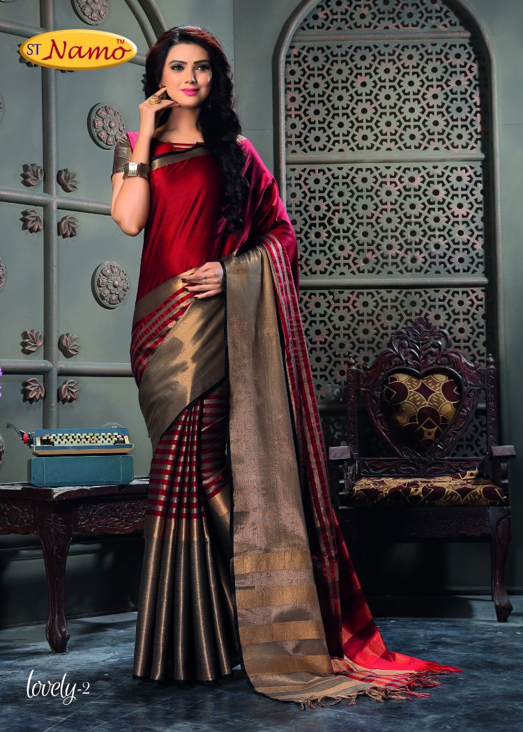 Lovely By St Namo 01 To 09 Series Stylish Beautiful Fancy Colorful Traditional Wear & Occasional Wear Cotton Silk Printed Sarees At Wholesale Price