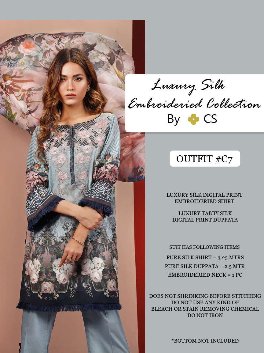 Luxury Silk Collection Vol-2 By Cs C5 To C8 Series Designer Pakistani Embroidered Suits Beautiful Colorful Fancy Party Wear & Occasional Wear Digital Printed Silk Dresses At Wholesale Price