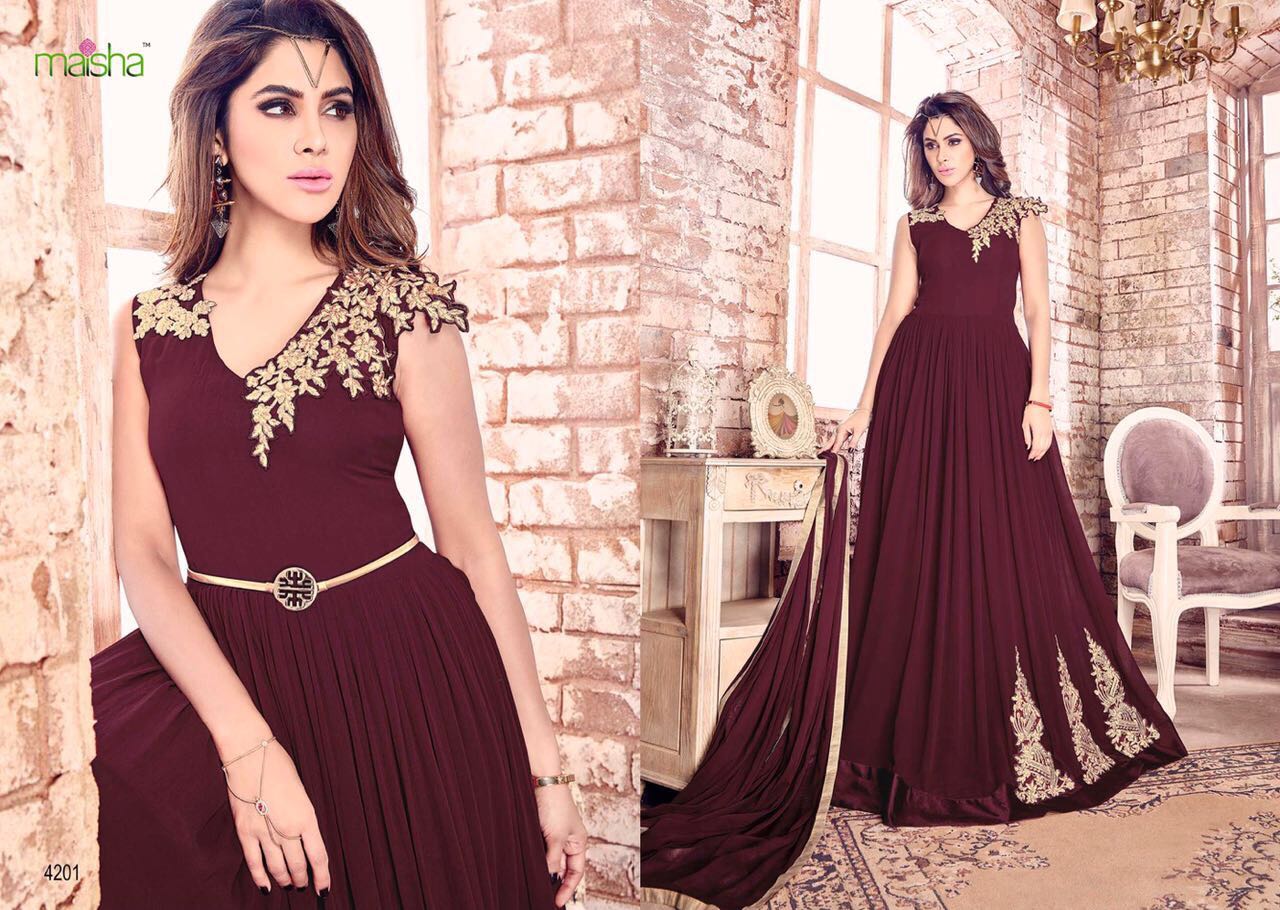 Maisha 4201 To 4209 Series By Maisha Indian Traditional  Embroidered Designer Beautiful Stylish Party Wear Occasional Wear Dresses At Wholesale Price
