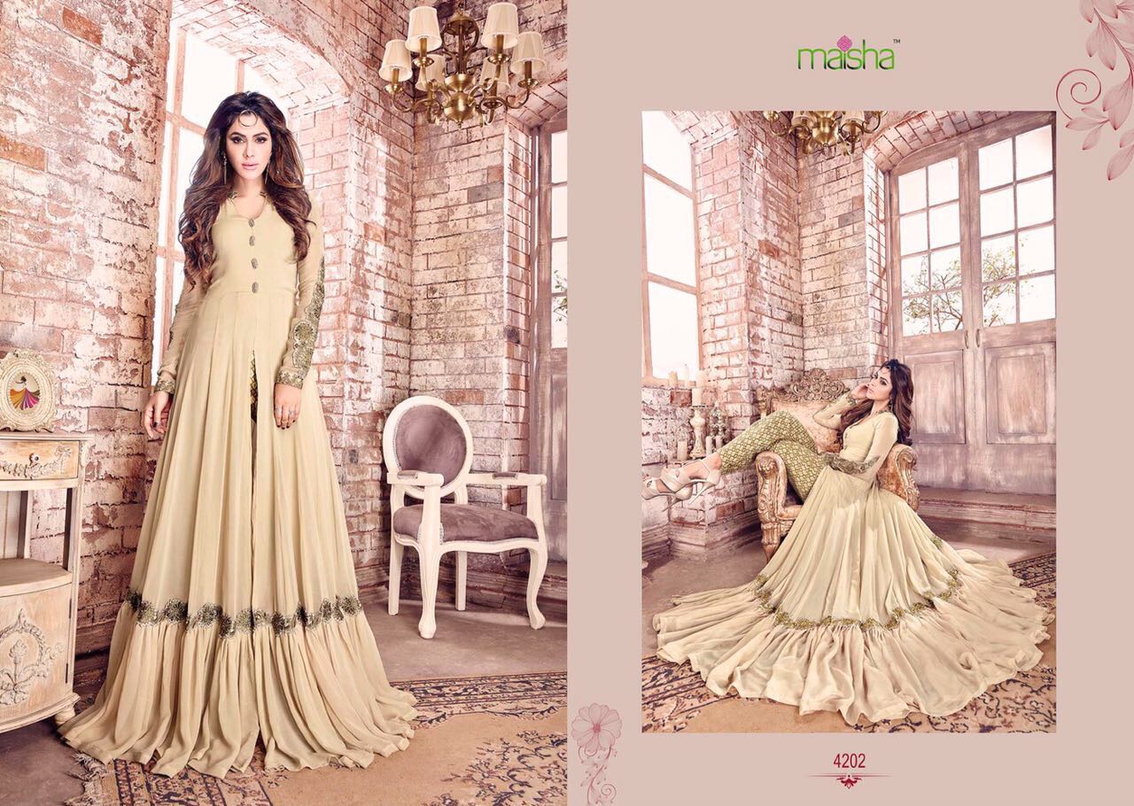 Maisha 4201 To 4209 Series By Maisha Indian Traditional  Embroidered Designer Beautiful Stylish Party Wear Occasional Wear Dresses At Wholesale Price