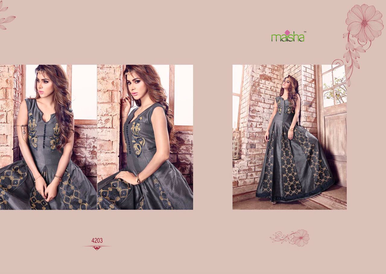 Maisha 4201 To 4209 Series By Maisha Indian Traditional  Embroidered Designer Beautiful Stylish Party Wear Occasional Wear Dresses At Wholesale Price