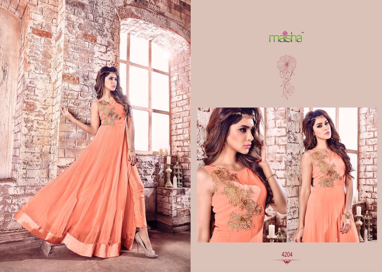 Maisha 4201 To 4209 Series By Maisha Indian Traditional  Embroidered Designer Beautiful Stylish Party Wear Occasional Wear Dresses At Wholesale Price