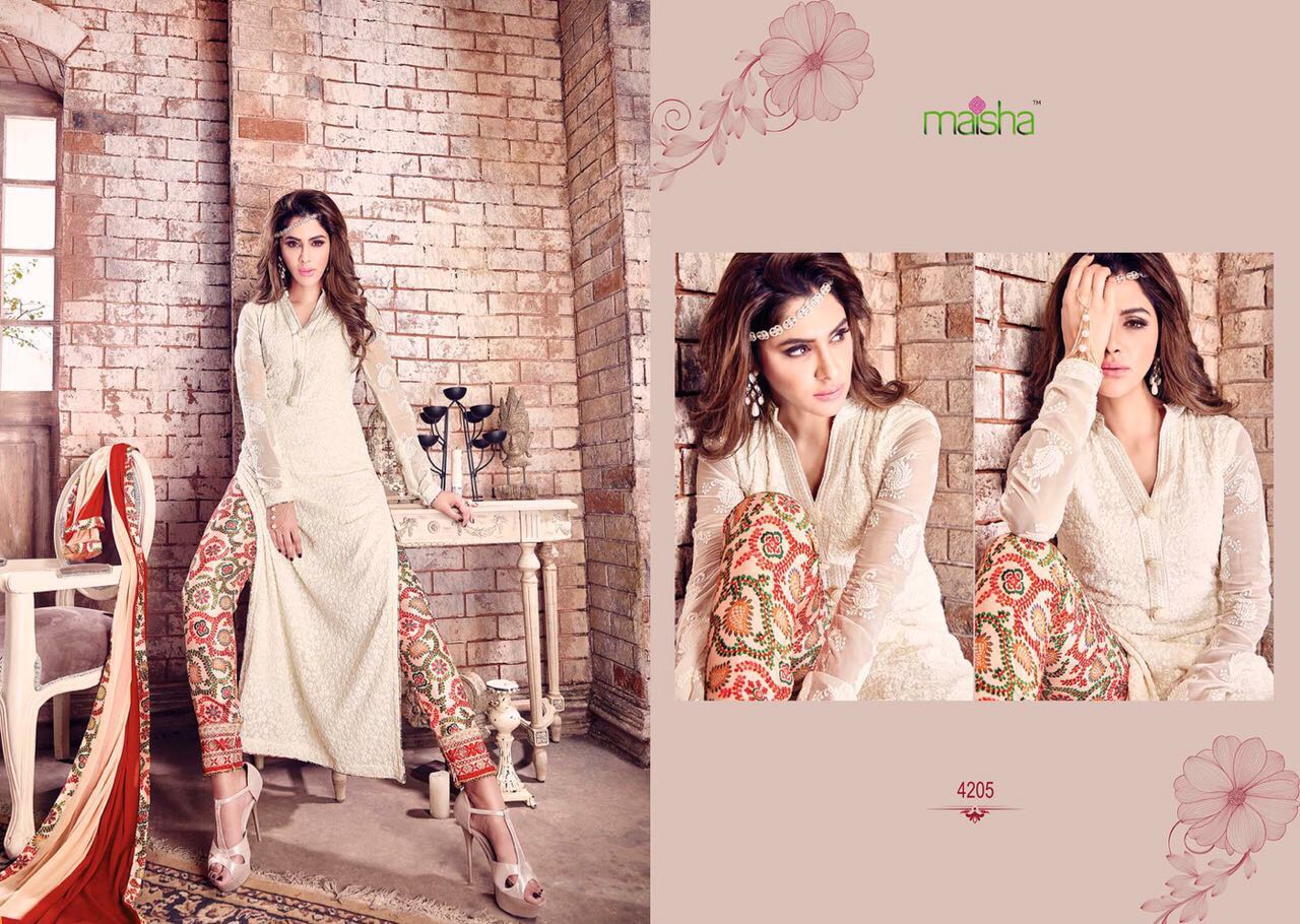 Maisha 4201 To 4209 Series By Maisha Indian Traditional  Embroidered Designer Beautiful Stylish Party Wear Occasional Wear Dresses At Wholesale Price