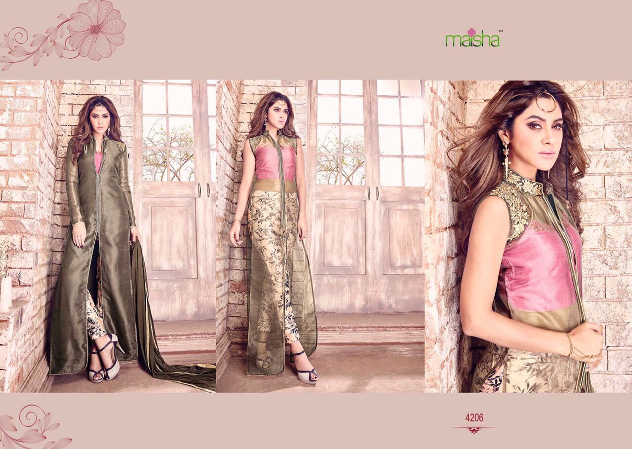 Maisha 4201 To 4209 Series By Maisha Indian Traditional  Embroidered Designer Beautiful Stylish Party Wear Occasional Wear Dresses At Wholesale Price