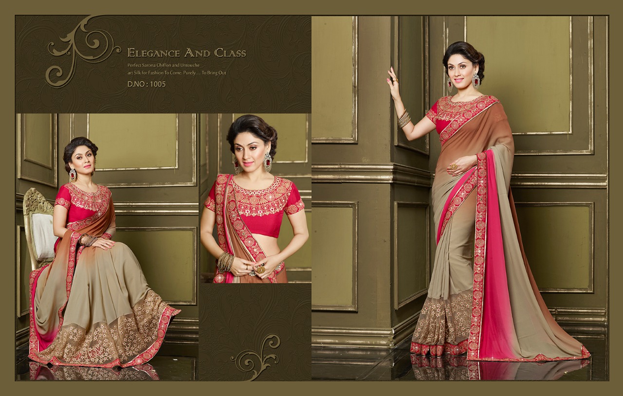 Manjari Fadnis 1000 Series By Fiona 1001 To 1009 Series Designer Wedding Collection Beautiful Stylish Colorful Fancy Party Wear & Occasional Wear Pure Heavy Georgette Embroidered Sarees At Wholesale Price