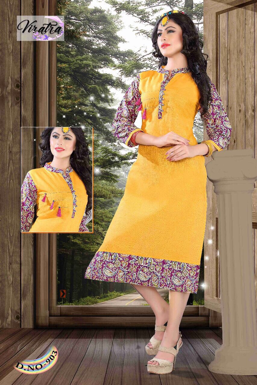 Mariya Vol-1 By Viratra Tex Beautiful Stylish Colorful Fancy Casual Wear & Ready To Wear Cotton Slub Printed Kurtis At Wholesale Price