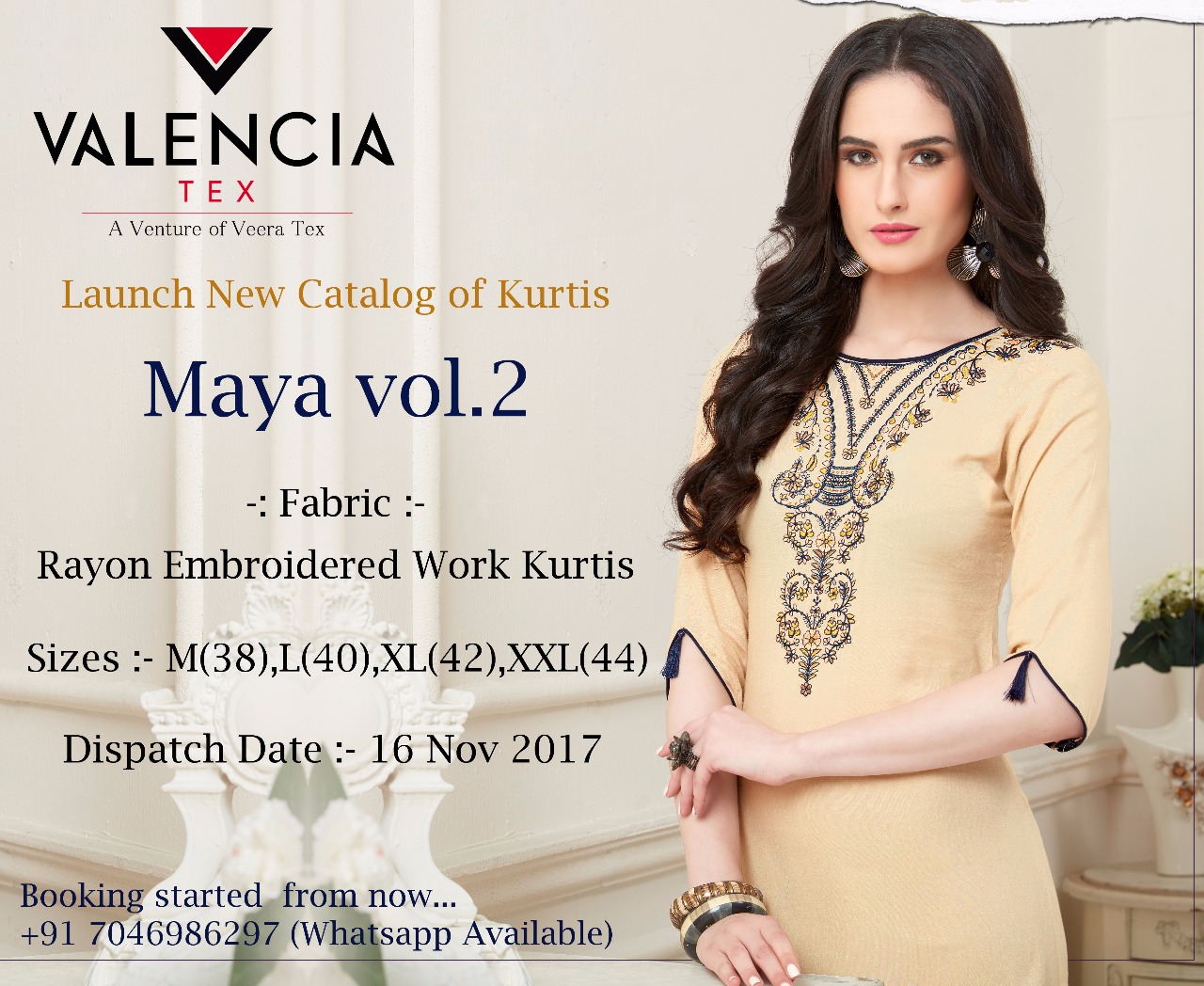 Maya Vol-2 By Valencia Tex 1201 To 1210 Series Beautiful Colorful Fancy Casual Wear & Ethnic Wear Rayon Embroidered Kurtis At Wholesale Price
