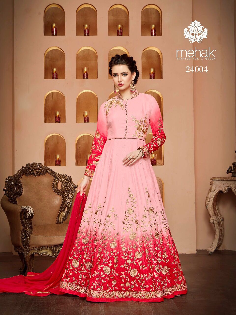 Mehak 24001 To 24009 Series By Mehak Indian Stylish Beautiful Colourful Traditional Designer Embroidered Party Wear Occasional Wear Georgette Dresses At Wholesale Price
