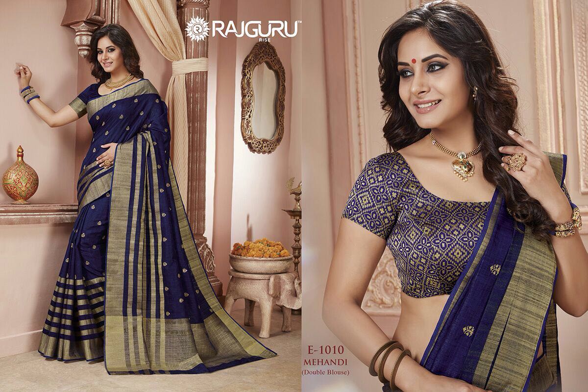 Mehandi By Rajguru Indian Traditional Embroidered Designer Beautiful Party Wear Occasional Wear Printed Silk Sarees At Wholesale Price