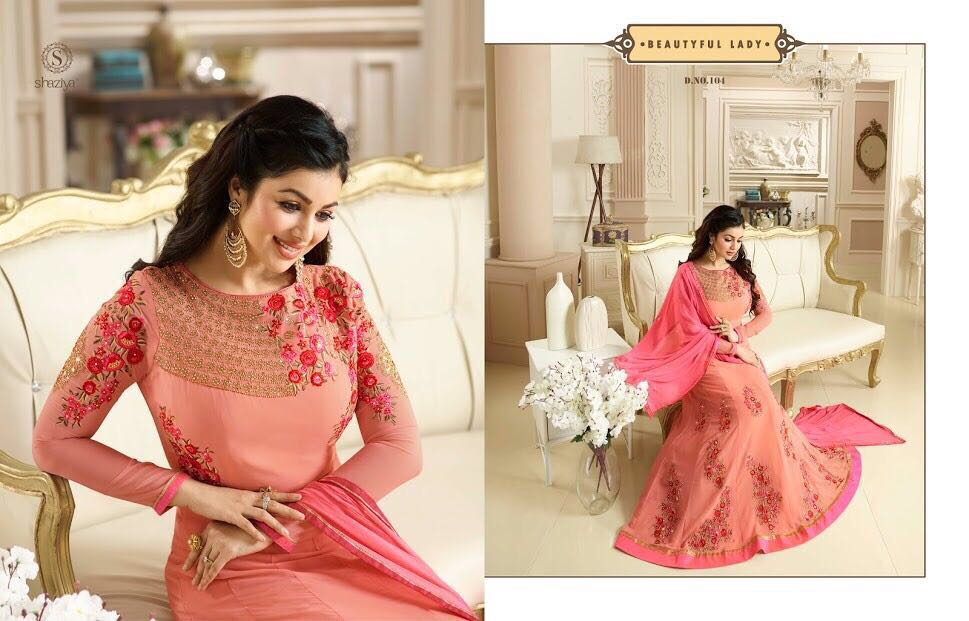Mehrin By Shaziya 101 To 107 Series Indian Designer Anarkali Suits Embroidered Colorful Beautiful Occasional Wear & Party Wear Georgette Dresses At Wholesale Price