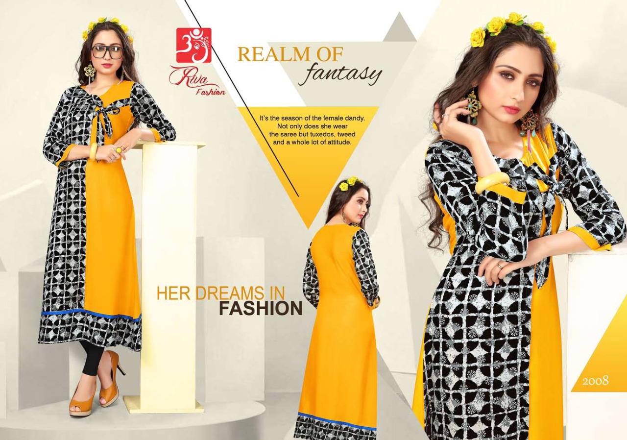 Mishree Vol-12 By Riva Fashion 2001 To 2012 Series Stylish Beautiful Colorful Fancy Casual Wear & Ethnic Wear Rayon/cotton Printed Kurtis At Wholesale Price