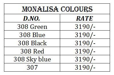 Modish 307 To 308 Series By Monalisa Colours Indian Traditional Beautiful Embroidered Designer Colourful Party Wear Occasional Wear Ethnic Wear Sarees At Wholesale Price