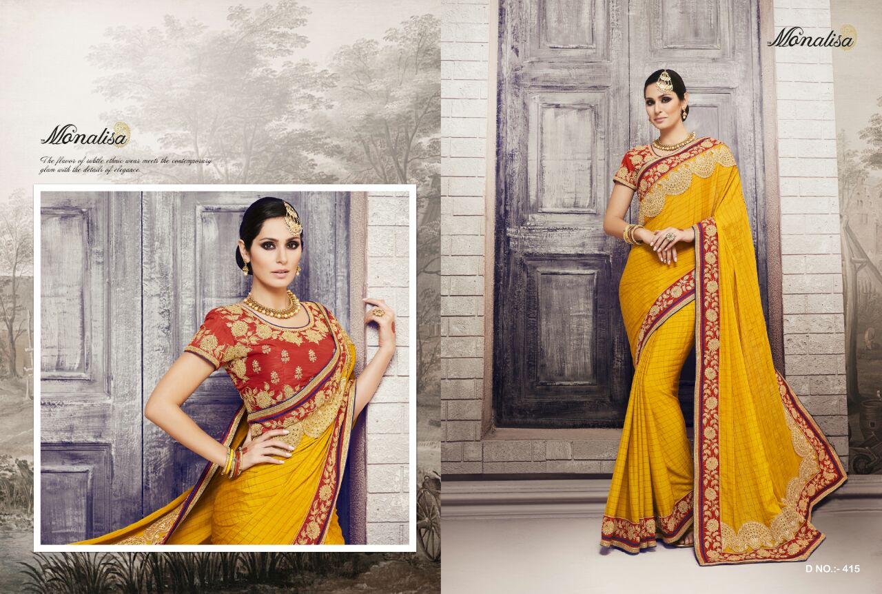 Monalisa 400 Series By Monalisa Indian Traditional Beautiful Embroidered Designer Colourful Party Wear Occasional Wear Ethnic Wear Sarees At Wholesale Price