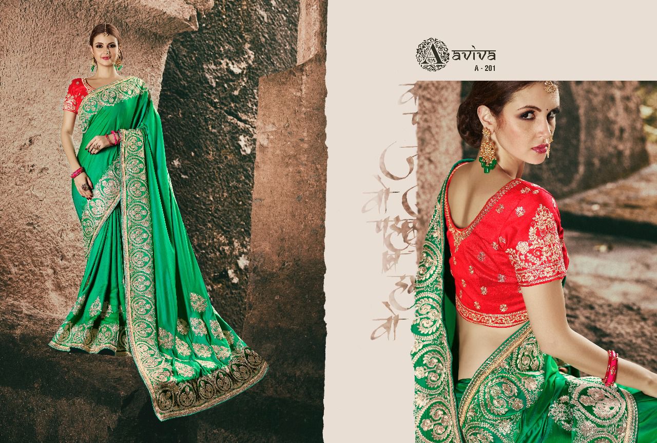 Monalisa By Aviva 201-a To 215-a Series Indian Designer Beautiful Colorful Wedding Collection Party Wear & Occasional Wear Fancy Sarees At Wholesale Price
