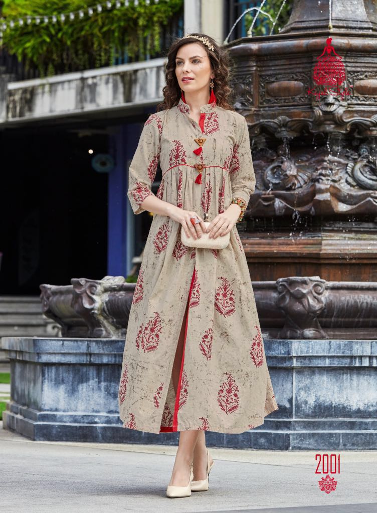 Monza Vol-2 By Kajal Style 2001 To 2012 Series Designer Stylish Fancy Beautiful Colorful Casual Wear & Ethnic Wear Lawn Cotton Printed Long Kurtis At Wholesale Price