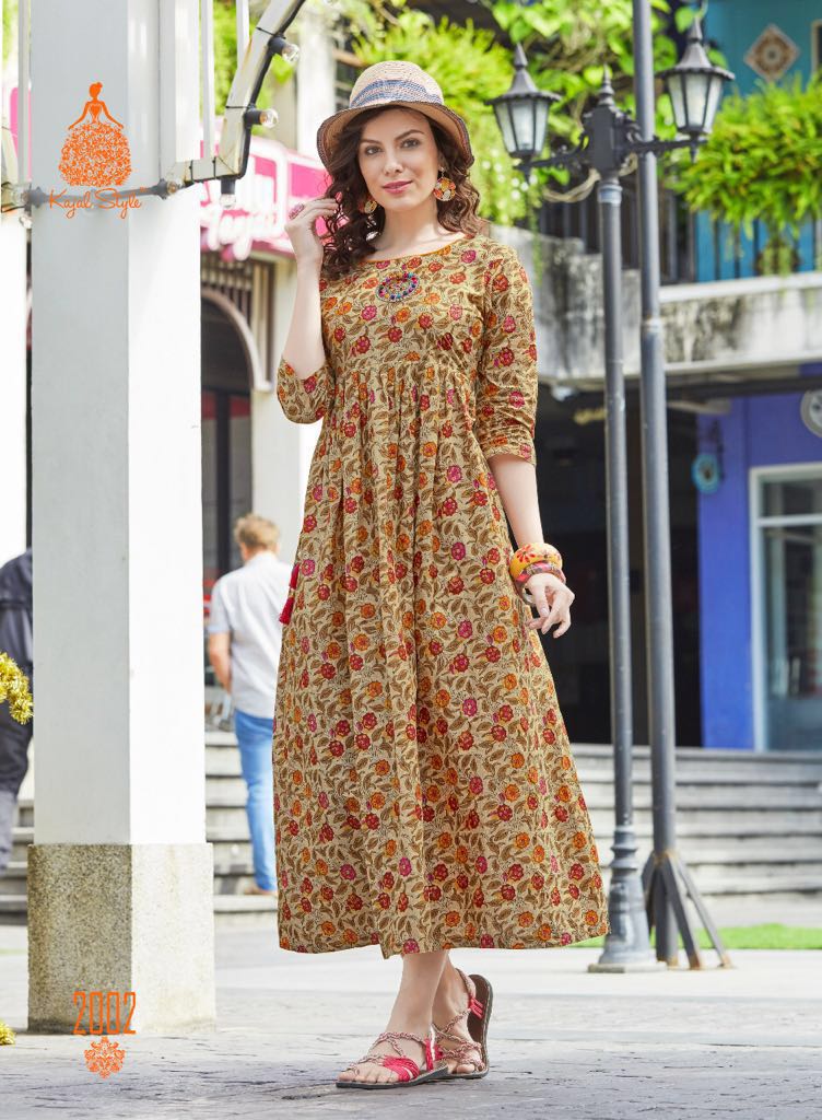 Monza Vol-2 By Kajal Style 2001 To 2012 Series Designer Stylish Fancy Beautiful Colorful Casual Wear & Ethnic Wear Lawn Cotton Printed Long Kurtis At Wholesale Price