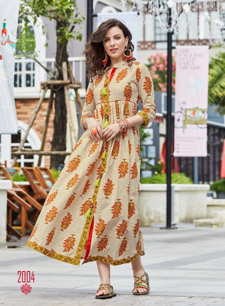Monza Vol-2 By Kajal Style 2001 To 2012 Series Designer Stylish Fancy Beautiful Colorful Casual Wear & Ethnic Wear Lawn Cotton Printed Long Kurtis At Wholesale Price