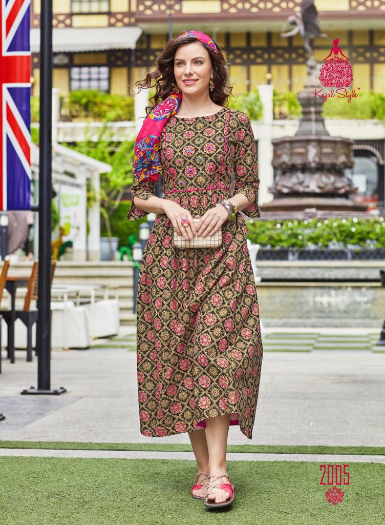 Monza Vol-2 By Kajal Style 2001 To 2012 Series Designer Stylish Fancy Beautiful Colorful Casual Wear & Ethnic Wear Lawn Cotton Printed Long Kurtis At Wholesale Price