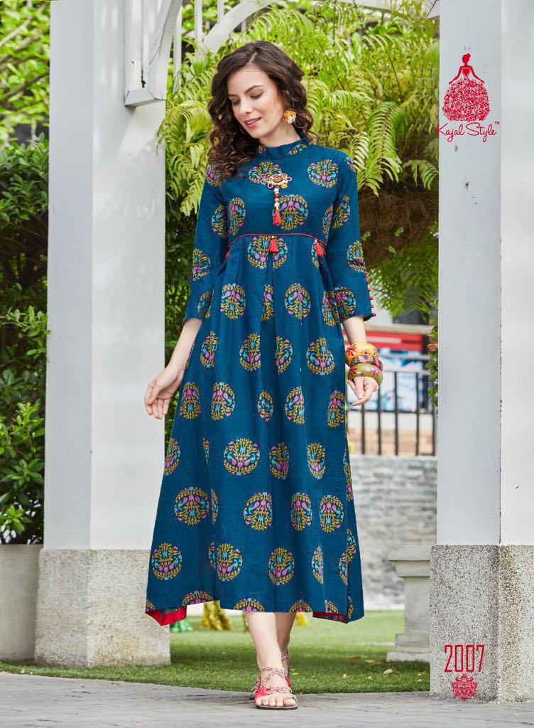 Monza Vol-2 By Kajal Style 2001 To 2012 Series Designer Stylish Fancy Beautiful Colorful Casual Wear & Ethnic Wear Lawn Cotton Printed Long Kurtis At Wholesale Price