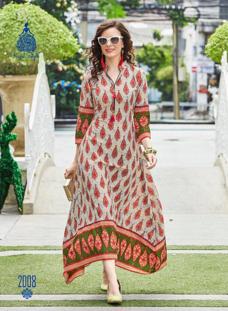 Monza Vol-2 By Kajal Style 2001 To 2012 Series Designer Stylish Fancy Beautiful Colorful Casual Wear & Ethnic Wear Lawn Cotton Printed Long Kurtis At Wholesale Price