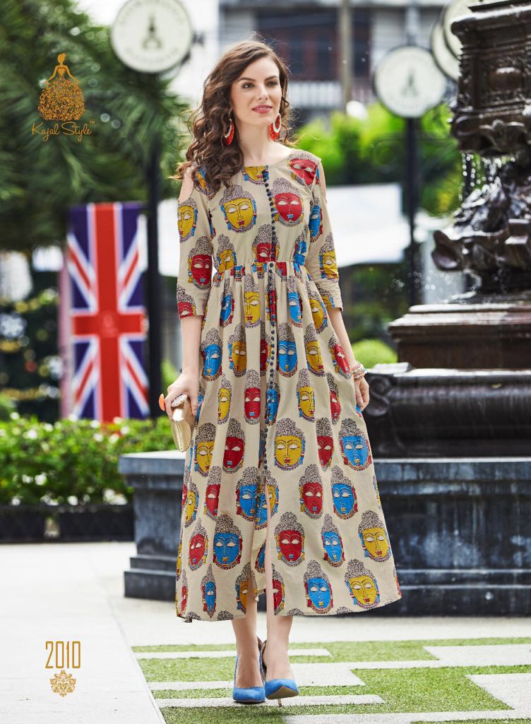 Monza Vol-2 By Kajal Style 2001 To 2012 Series Designer Stylish Fancy Beautiful Colorful Casual Wear & Ethnic Wear Lawn Cotton Printed Long Kurtis At Wholesale Price