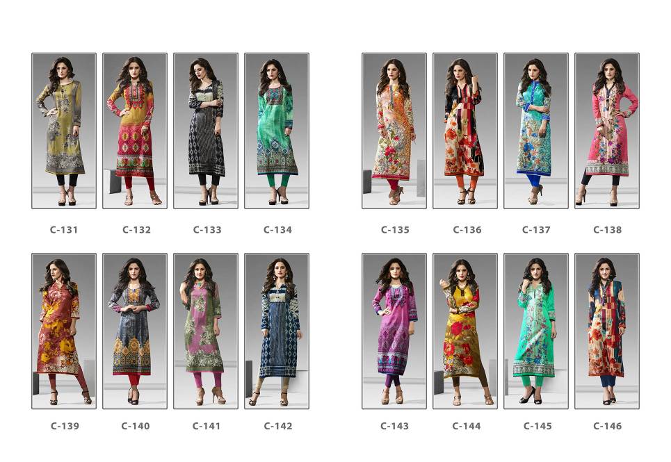 Motif-2 131 To 146 Series By Top-dot Beautiful Colorful Stylish Fancy Pretty Party Wear Casual Wear Occasional Wear Printed Kurti At Wholesale Price