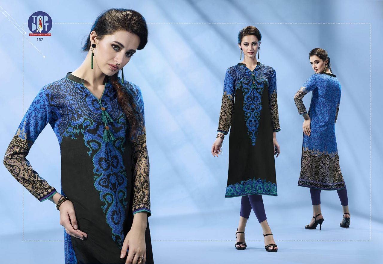 Motif Vol-4 By Top-dot 153 To 162 Series Beautiful Stylish Colorful Fancy Casual Wear & Ethnic Wear French Crepe Printed Kurtis At Wholesale Price