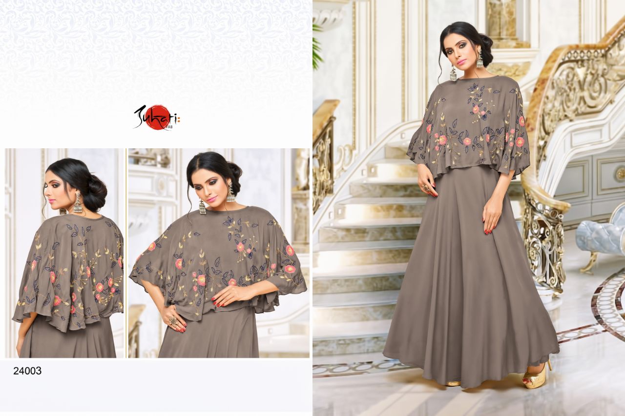 Myra Vol-3 By Suhati Fab 24003 To 24011 Series Designer Stylish Colorful Fancy Beautiful Party Wear & Ethnic Wear Heavy Muslin & Satin Silk Printed & Embroidered Kurtis At Wholesale Price