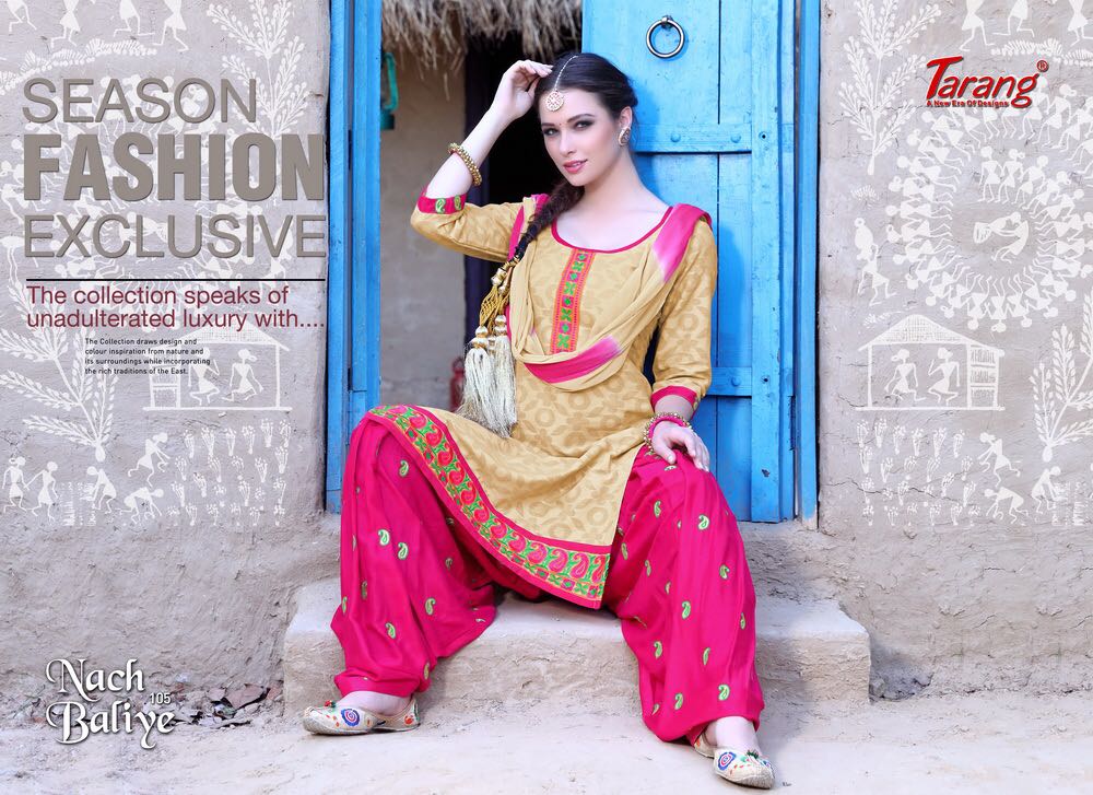 Nach Baliye By Tarang 101 To 110 Series Patiyala Suits Stylish Colorful Beautiful Fancy Party Wear & Ethnic Wear Brasso Cotton Dresses At Wholesale Price