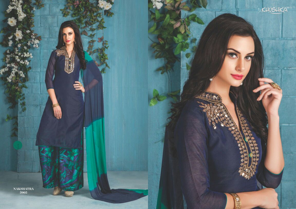 Nakshatra By Khushika 5901 To 5908 Series Designer Pakistani Suits Colorful Beautiful Stylish Fancy Party Wear & Ethnic Wear Silk Dresses At Wholesale Price
