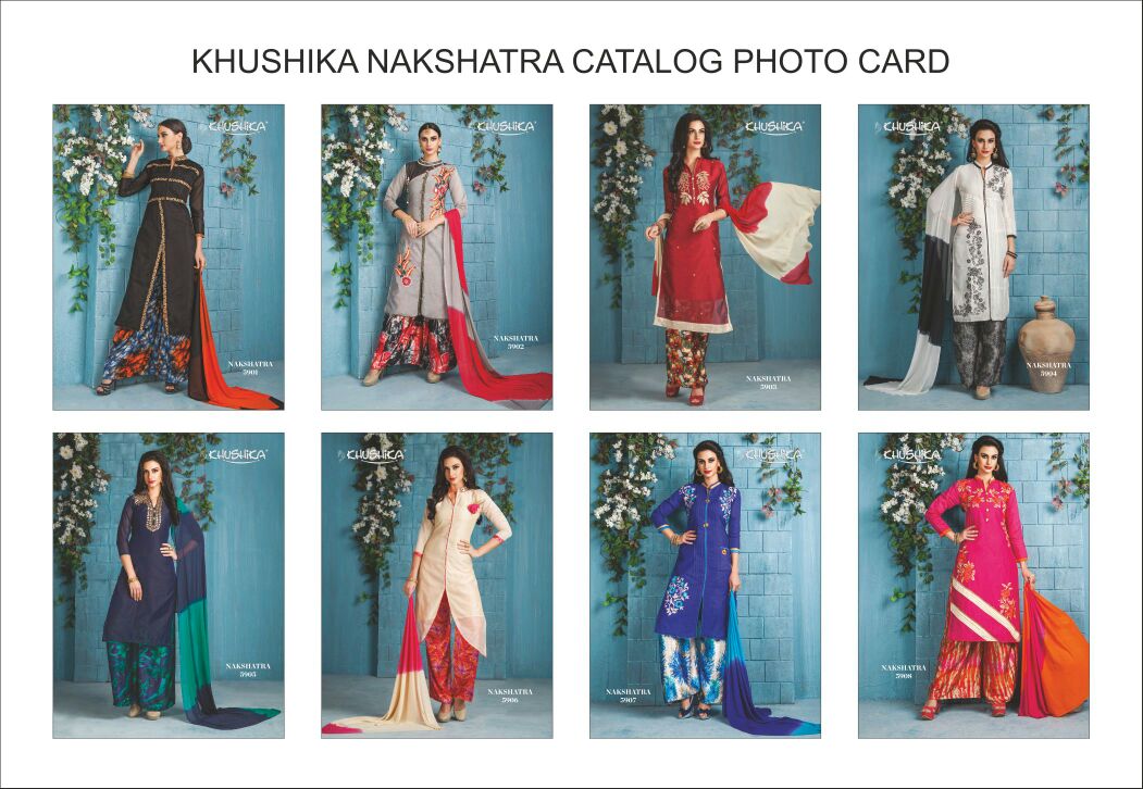 Nakshatra By Khushika 5901 To 5908 Series Designer Pakistani Suits Colorful Beautiful Stylish Fancy Party Wear & Ethnic Wear Silk Dresses At Wholesale Price