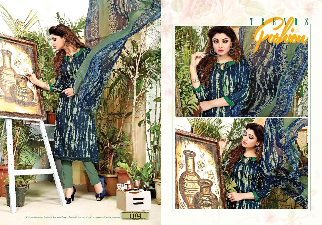 Naziya Vol-2 By Mag 1104 To 1113 Series Beautiful Stylish Colorful Ethnic Wear & Casual Wear Glace Cotton Dresses At Wholesale Price