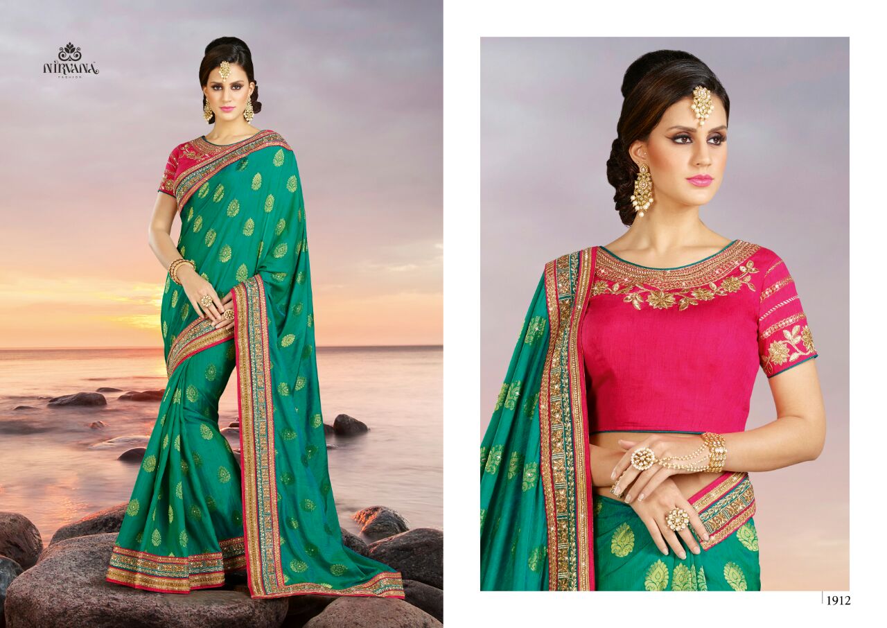 Nirvana 1901 Series By Nirvana Fashion 1901 To 1918 Series Designer Beautiful Colorful Traditional Wedding Wear & Party Wear Silk/ Georgette Embroidered Sarees At Wholesale Price