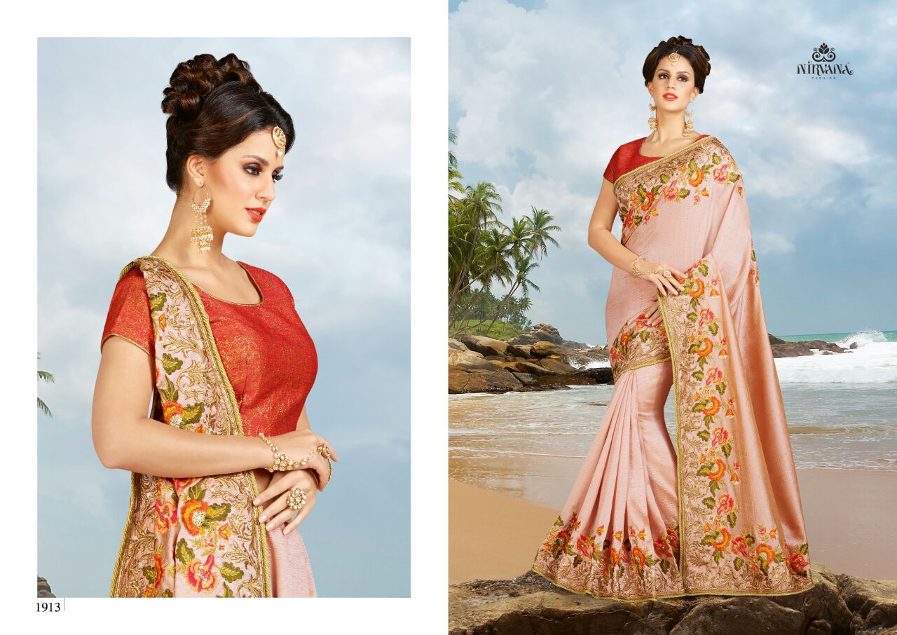 Nirvana 1901 Series By Nirvana Fashion 1901 To 1918 Series Designer Beautiful Colorful Traditional Wedding Wear & Party Wear Silk/ Georgette Embroidered Sarees At Wholesale Price