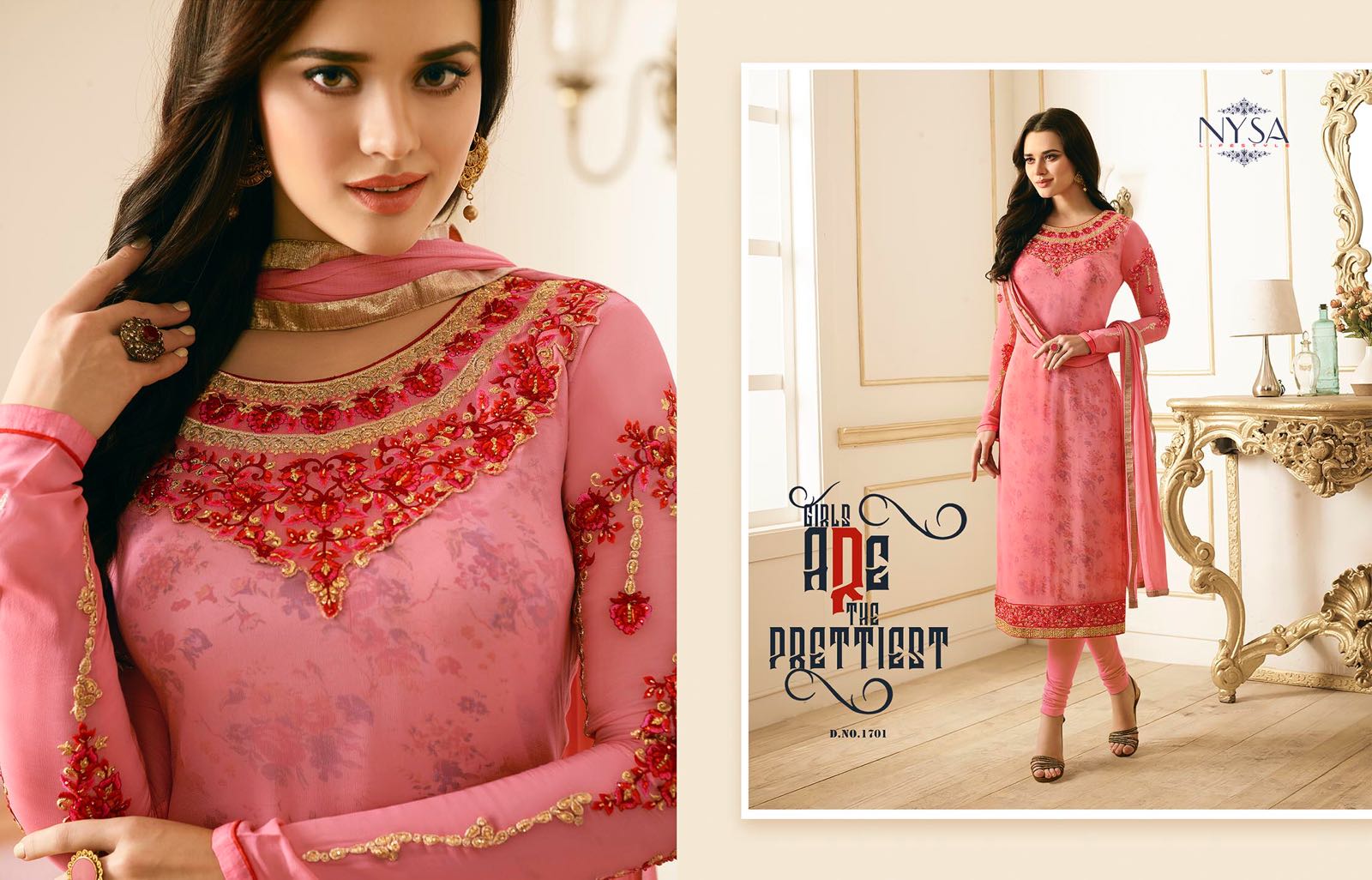 Nysa Vol-8 By Nysa Lifestyle 1701 To 1707 Series Designer Colorful Stylish Beautiful Party Wear & Ethnic Wear Georgette Dresses At Wholesale Price