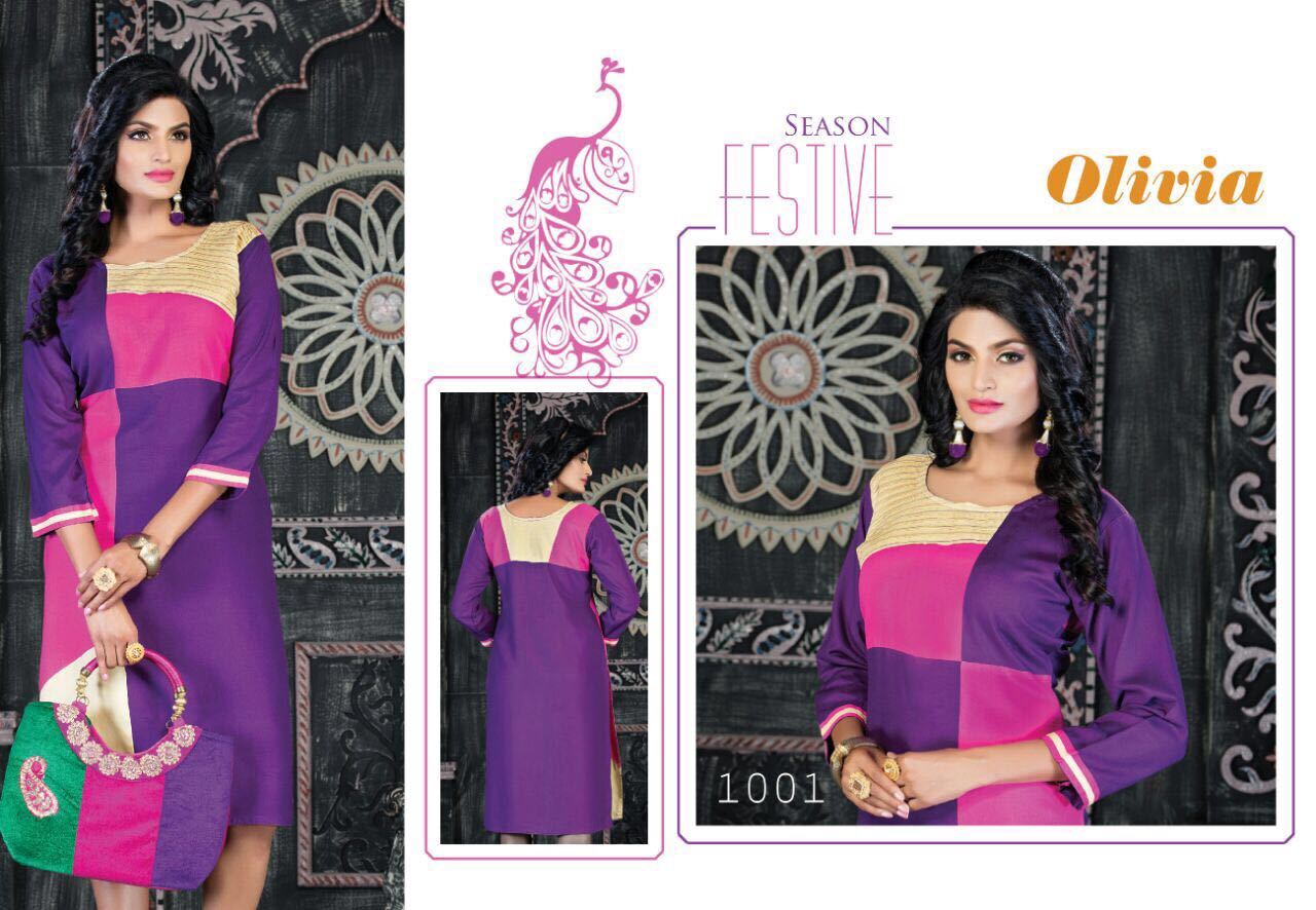 Olivia By Kaya 1001 To 1010 Series Western Beautiful Stylish Designer Printed Casual Wear Rayon Kurtis At Wholesale Price