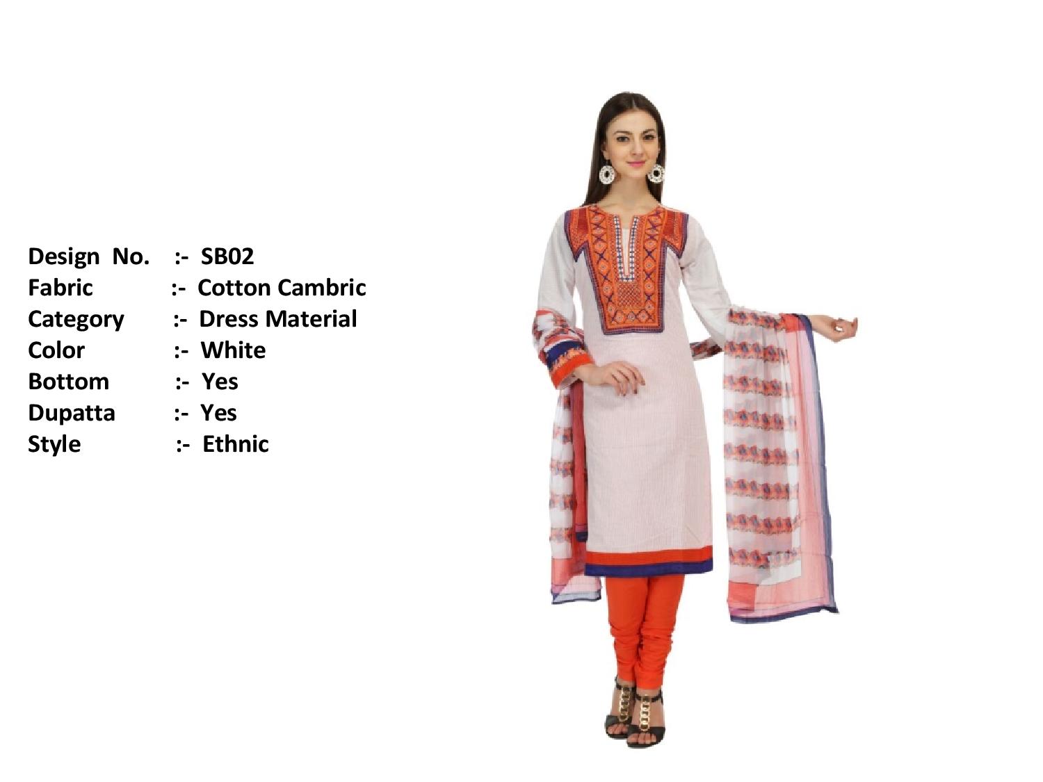 Oovao By Rp Trendz Sb01 To Sb10 Series Indian Ethnic Stylish Designer Embroidered Casual Wear Cotton Cambric Dresses At Wholesale Price